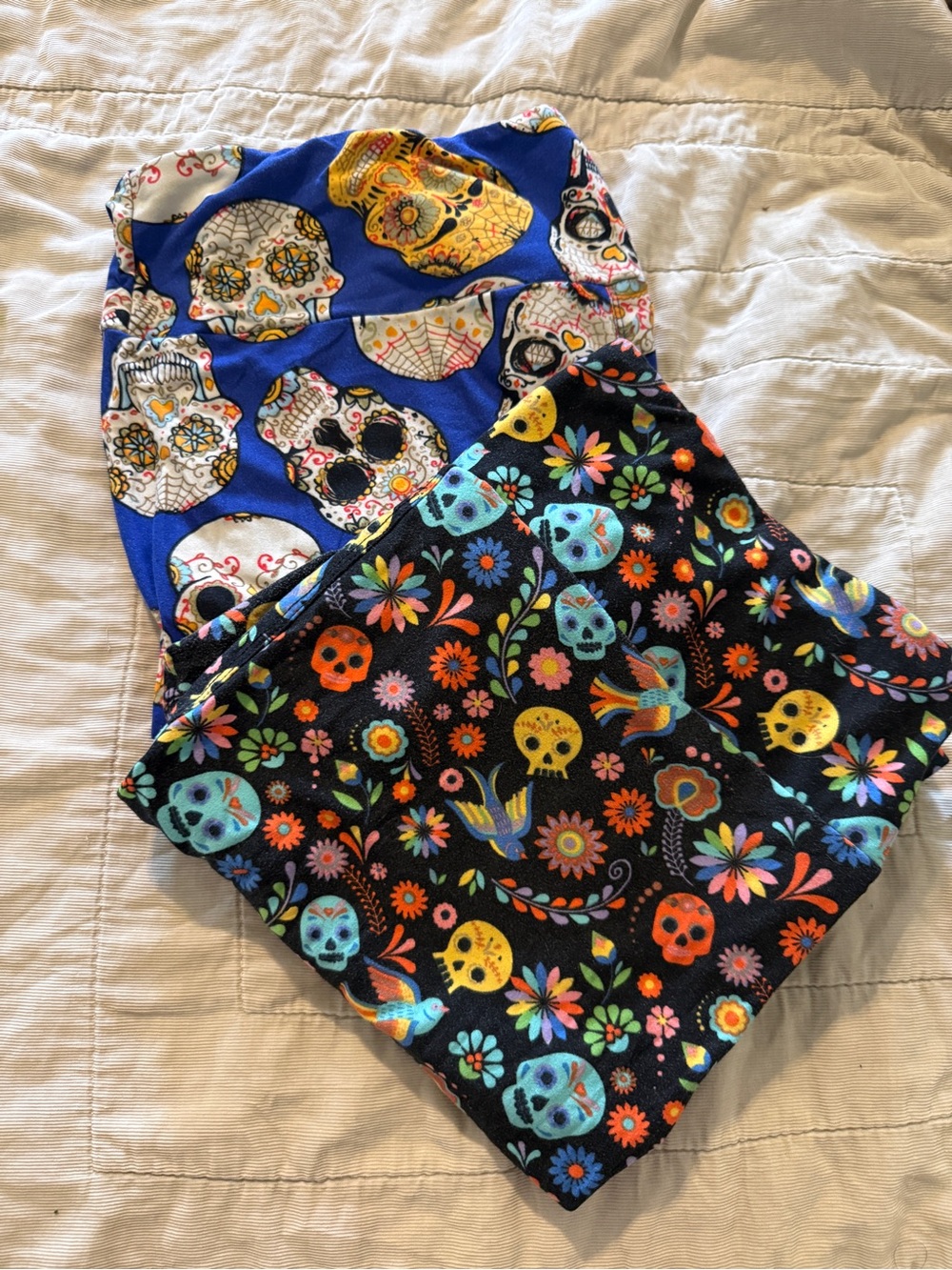 LuLaRoe Black Floral & Skull Print